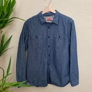 All-Son Denim L/S Button Down